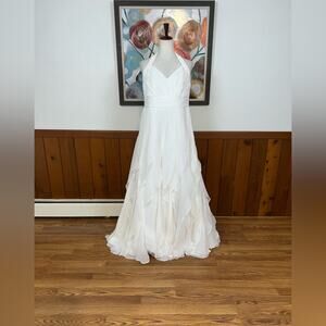 Pretty Galina Flutter Chiffon Wedding Gown!